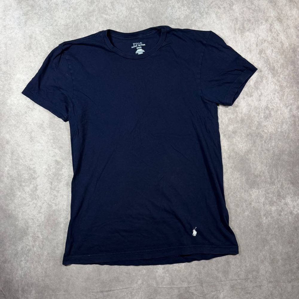 Polo Ralph Lauren Mens Navy Blue Crewneck T-Shirt Classic Fit Size M Pony Logo